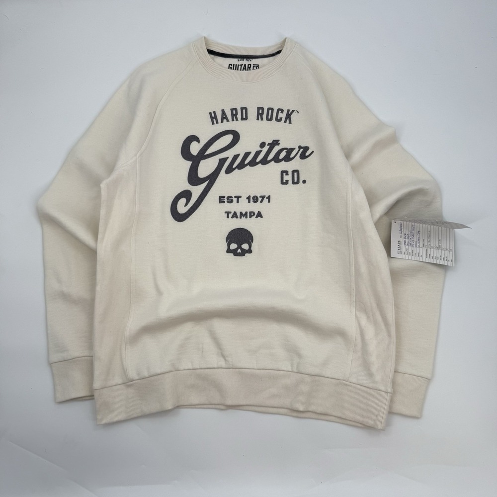 Hard Rock Guitar Company Crewneck Cream Men's Large